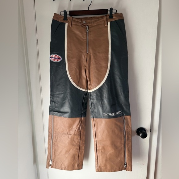 Cactus Jack x Air Jordan 2-tone Leather Pants - Picture 3 of 8